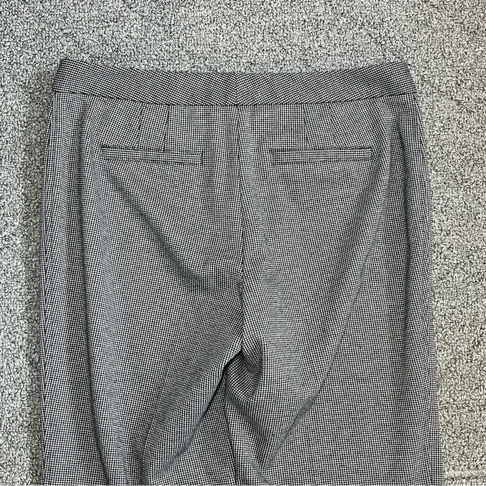 Talbots Houndstooth Plaid Pleated Wide Leg Pants Womens Size 6 Gray Stretch